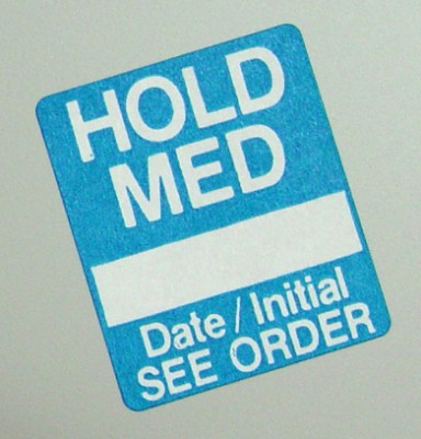 Hold Med Label - Blue - Roll Of 250