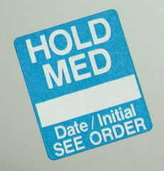 Hold Med Label - Blue - Roll Of 250