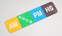 Select Series 7+ Time Bar Label - AM, Noon, PM & HS - Roll Of 500