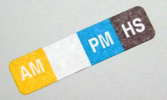 Select Series 7+ Time Bar Label - AM, PM & HS - Roll Of 500