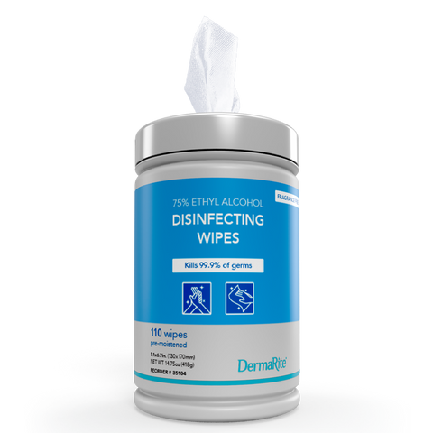 DermaRite 75% Ethyl Alcohol Disinfecting Wipes AM-11-WC57-A75