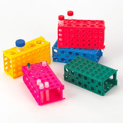 Globe Scientific Test Tube Rack Tuffblok™ Four 50 mL Tubes, Twelve 15 mL Tubes, Thirty Two 1.5 mL Tubes, Thirty Two 0.5 mL Tubes Blue 2-2/5 X 3-4/5 X 6-3/4 Inch