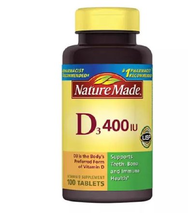 Pharmavite Joint Health Supplement Nature Made® Vitamin D3 / Calcium 86 mg - 4000IU Strength Tablet 100 per Bottle