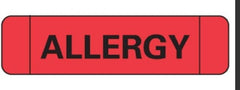 Precision Dynamics Pre-Printed Label Ident-Alert™ Allergy Alert Red Paper Allergy Black Alert Label 3/8 X 1-1/2 Inch - M-1101243-2031 - Roll of 1