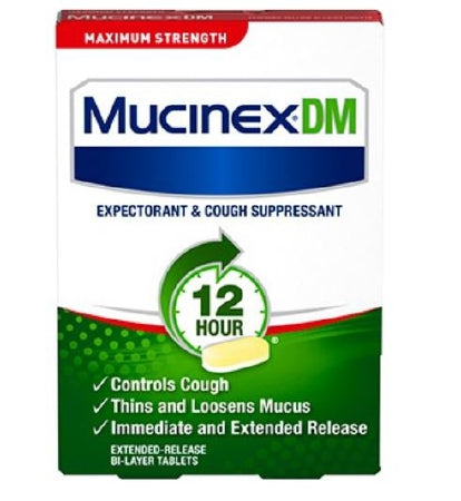 Reckitt Benckiser Cold and Cough Relief Mucinex® 1,200 mg Strength Tablet 14 per Box