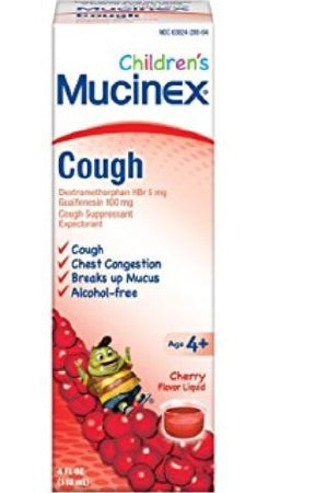 Reckitt Benckiser Children's Cold and Cough Relief Mucinex® 100 mg - 5 mg / 5 mL Strength Liquid 4 oz.