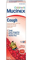 Reckitt Benckiser Children's Cold and Cough Relief Mucinex® 100 mg - 5 mg / 5 mL Strength Liquid 4 oz.