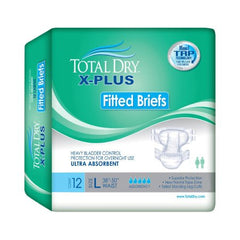 Secure Personal Care Products Unisex Adult Incontinence Brief Total Dry™ X-Plus Medium Disposable Heavy Absorbency - M-1102092-2777 - Case of 48