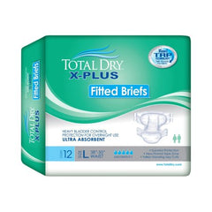 Secure Personal Care Products Unisex Adult Incontinence Brief Total Dry™ X-Plus Large Disposable Heavy Absorbency - M-1102093-3034 - Case of 48