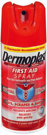 Emerson Healthcare Topical Pain Relief Dermoplast® First Aid 20% - 0.2% Strength Benzocaine / Benzethonium Chloride Spray 2.75 oz.