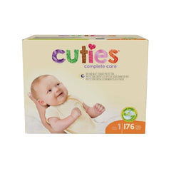 First Quality Unisex Baby Diaper Cuties® Complete Care Size 1 Disposable Heavy Absorbency - M-1102736-3497 - Case of 176