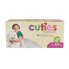 First Quality Unisex Baby Diaper Cuties® Complete Care Size 6 Disposable Heavy Absorbency - M-1102741-4747 - Case of 104