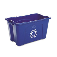 Rubbermaid® Commercial Stacking Recycle Bin, Rectangular, Polyethylene, 18 gal, Blue