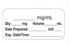 Precision Dynamics Drug Label PDC® Anesthesia Label _mg/mL Qty:_mg Volume_mL Date Prepared:_ White 3/4 X 1-1/2 Inch - M-1103081-4977 - Roll of 1