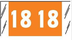 Pre-Printed Label COL'R'TAB® Chart Tab Orange / White Paper 18|18 White Numeric 3/4 X -1-1/2 Inch