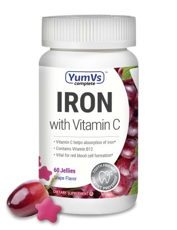 Multivitamin Supplement with Minerals YumV's™ Vitamin B12 / Ascorbic Acid / Gummy 60 per Bottle Grape Flavor