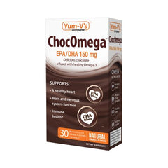 Dietary Supplement YumV's™ ChocoMega™ Fish Oil / DHA / EPA 150 mg - 60 mg - 90 mg Strength Soft Chews 30 per Box Milk Chocolate Orange Flavor