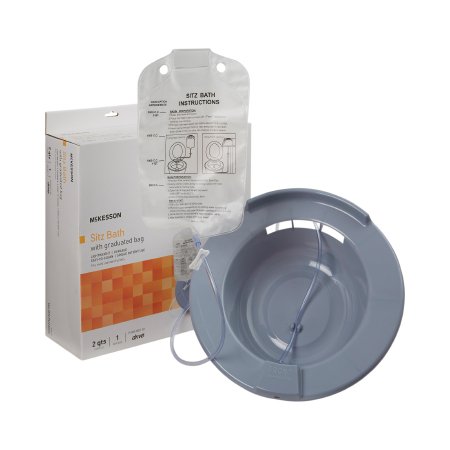 Sitz Bath McKesson Round Gray Plastic 2000 mL Bag Graduated, 500 mL Increments up to 2000 mL