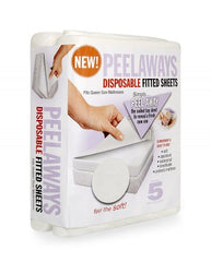 Peel Away Labs Bed Sheet Peelaways Fitted 80 L X 60 W X 12 Inch White Disposable