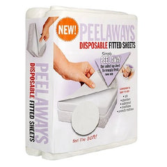 Peel Away Labs Bed Sheet Peelaways Fitted 80 L X 78 W X 12 Inch White Disposable