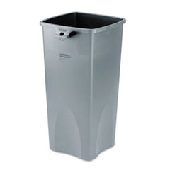 Rubbermaid® Commercial Untouchable Square Waste Receptacle, Plastic, 23 gal, Gray