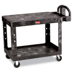Rubbermaid® Commercial Flat Shelf Utility Cart, Two-Shelf, 25.25w x 44d x 38.13h, Black