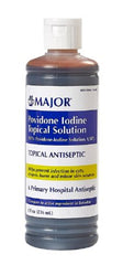 Major Pharmaceuticals Prep Solution 8 oz. Bottle 10% Strength Povidone-Iodine NonSterile