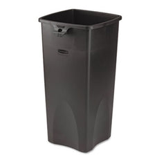 Rubbermaid® Commercial Untouchable Square Waste Receptacle, Plastic, 23 gal, Black