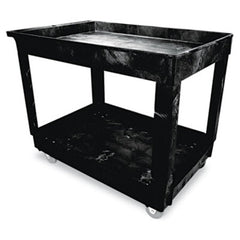 Rubbermaid® Commercial Service/Utility Cart, Two-Shelf, 24w x 40d x 31.25h, Black
