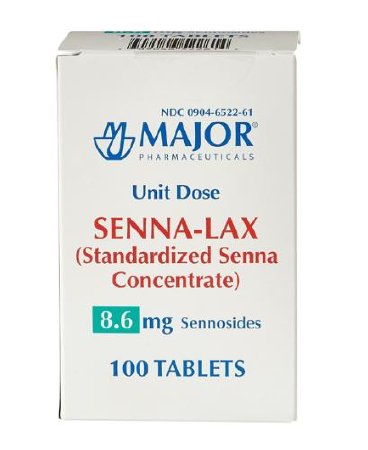 Major Pharmaceuticals Laxative Major® Tablet 100 per Box 8.6 mg Strength Sennosides