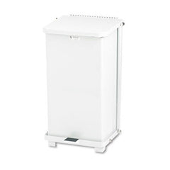 Rubbermaid® Commercial Defenders Biohazard Step Can, Square, Steel, 6.5 gal, White