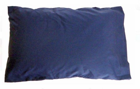 SnuggleHose Bed Pillow SnuggleHose™ Adjustable Firmness 12 X 18 Inch Beige with Navy Blue Pillowcase Reusable