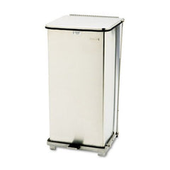Rubbermaid® Commercial Defenders Biohazard Step Can, Square, Steel, 13 gal, Stainless Steel