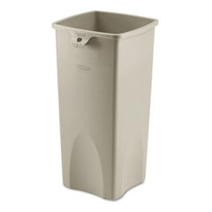 Rubbermaid® Commercial Untouchable Square Waste Receptacle, Plastic, 23 gal, Beige