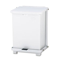 Rubbermaid® Commercial Defenders Biohazard Step Can, Square, Steel, 4 gal, White