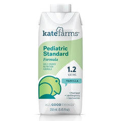 Kate Farms Pediatric Oral Supplement / Tube Feeding Formula Kate Farms® Pediatric Standard 1.2 Vanilla Flavor 8.5 oz. Carton Ready to Use