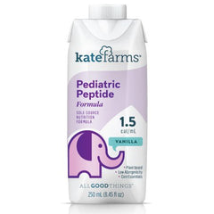 Kate Farms Pediatric Oral Supplement / Tube Feeding Formula Kate Farms® Pediatric Peptide 1.5 Vanilla Flavor 8.5 oz. Carton Ready to Use