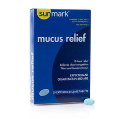 Cold and Cough Relief sunmark® mucus E.R.™ 600 mg Strength Extended Release Tablet 20 per Box