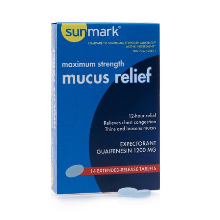 Cold and Cough Relief sunmark® mucus E.R.™ 1,200 mg Strength Extended Release Tablet 14 per Box