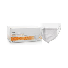 Procedure Mask with Eye Shield McKesson Anti-fog Strip Pleated Earloops One Size Fits Most White NonSterile ASTM Level 3