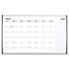 Quartet® Magnetic Dry-Erase Calendar, 18 x 30, White Surface, Silver Aluminum Frame