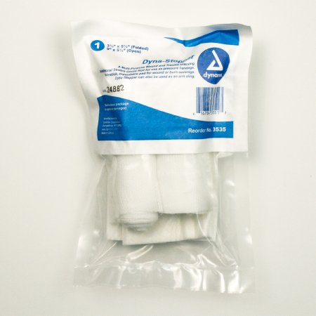 Dynarex Trauma Dressing Dyna-Stopper Gauze 5-1/2 X 9 Inch Rectangle Sterile