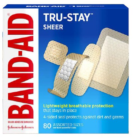 Johnson & Johnson Consumer Adhesive Strip Band-Aid® Assorted Sizes Plastic Assorted Shapes Sheer Sterile