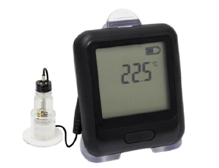 Control Solutions Inc Temperature Data Logger with Alarm VFC 300-WiFi Fahrenheit / Celsius -40 to +257°F (-40 to +125°C) Glycol Bottle Probe Flip-out Stand Battery Operated