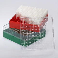 Globe Scientific Cryo Storage Box BioBOX™ 52 X 132 X 132 mm White Polycarbonate 100 Vial Capacity