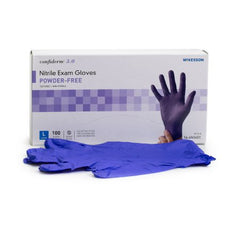 Exam Glove McKesson Confiderm® 3.0 Large NonSterile Nitrile Standard Cuff Length Textured Fingertips Blue Not Chemo Approved - M-1107942-4210 - Case of 1000