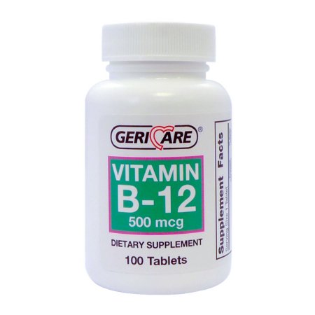 Vitamin Supplement Geri-Care Vitamin B12 500 mcg Strength Tablet 100 per Bottle