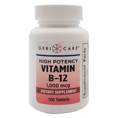 Vitamin Supplement Geri-Care 1000 mcg Strength Tablet 100 per Bottle