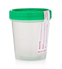 StatLab Medical Products Specimen Container Polypropylene 120 mL (4 oz.) Screw Cap Patient Information Sterile