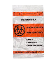 StatLab Medical Products Specimen Transport Bag With Document Pouch 12 X 15 Inch Plastic Zip Closure Biohazard Symbol / Storage Instructions NonSterile